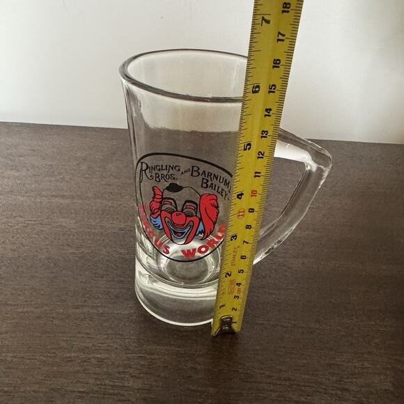 VTG RINGLING BROS. and BARNUM & BAILEY Circus World Glass Mug Stein Clown 1970's - Picture 9 of 15